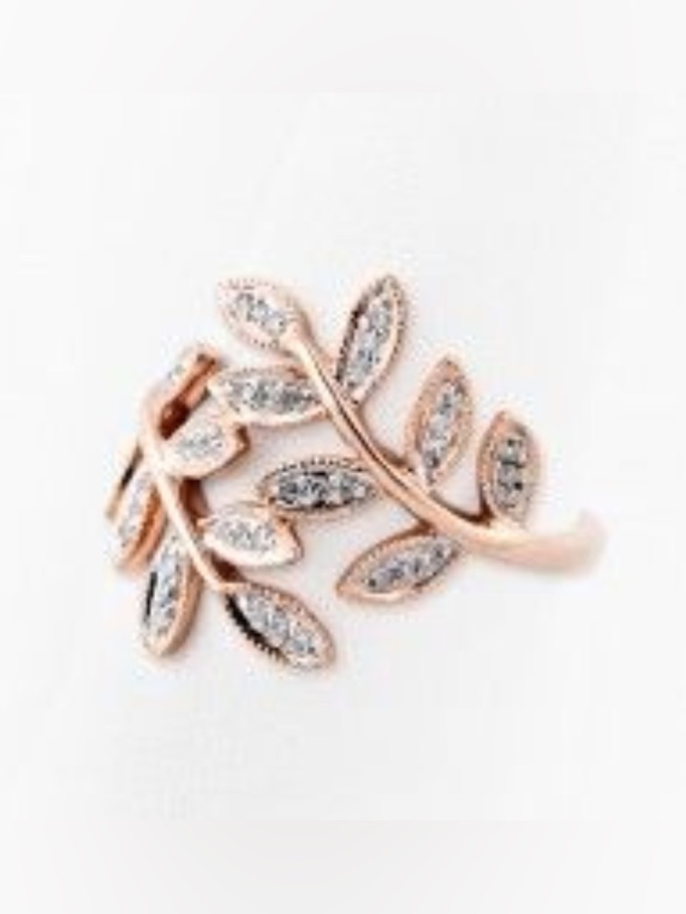 JACQUIE AICHE 14K Pave Diamond Wrap Leaf Ring - Picture 6 of 6